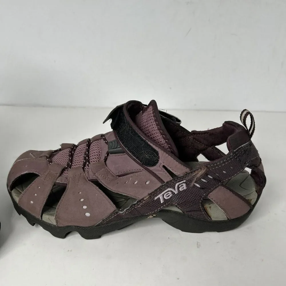Teva Deacon Fisherman‎ Sandal Women's Sz 9 Hook/Loop Mesh Water Resistant Purple